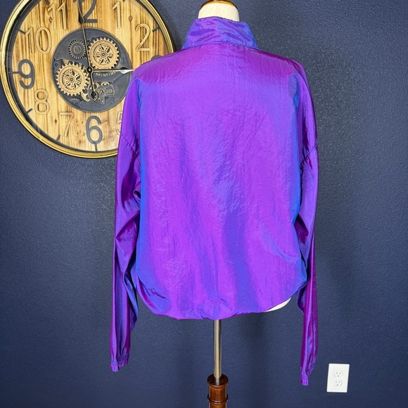 Surf Style Vintage 90s Iridescent Interplanetary Windbreaker Half Zip Jacket - Picture 6 of 10